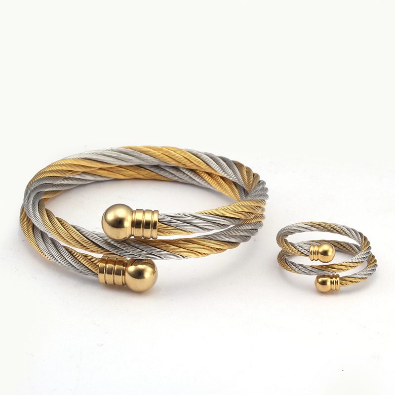 Cufflinks Men Stainless Steel Luxury - Luxury Stainless Steel Braided Open Men