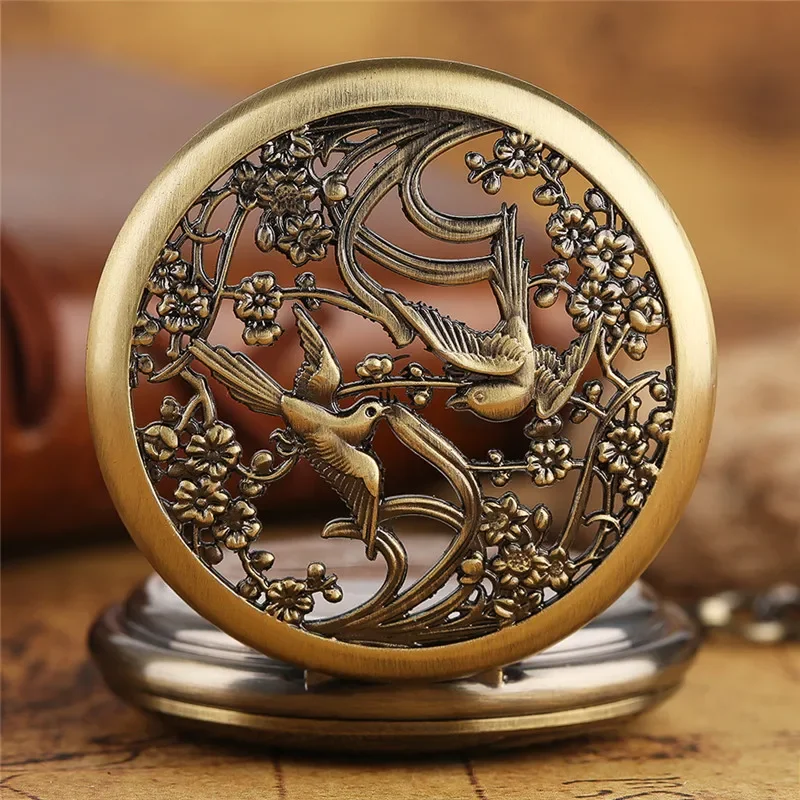 Pocket Watch Mechanical Skeleton Vintage - Vintage Hollow Out Magpie Pocket Watch