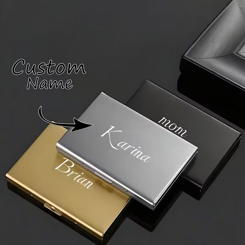 Money Clip Minimalist Rfid Blocking - 1Pc Customizable Name Engraved Anti-Theft Rfid