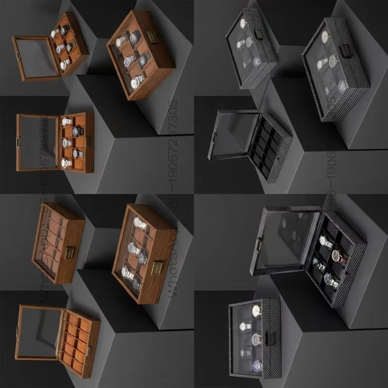 Watch Display Storage Box Carbon Fiber - 20230 Carbon fiber grain wood 10-digit