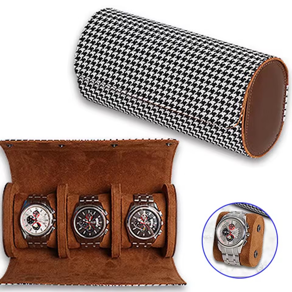 Watch Travel Roll Case 3 Slots Leather - Watch Roll Travel Case-1/2/3 Slot Watch