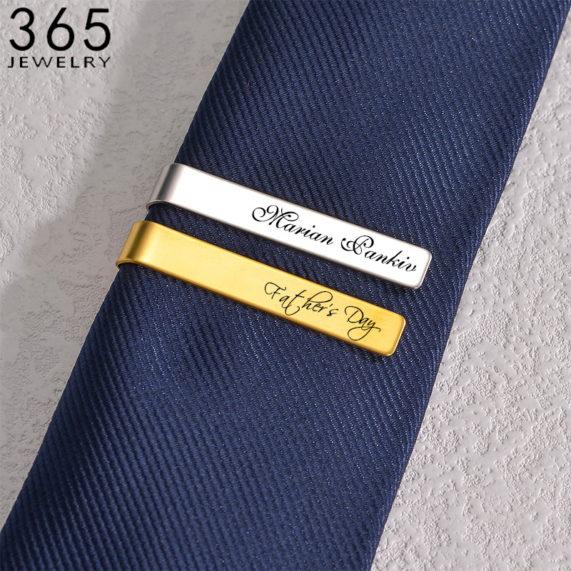 Stainless Steel Engraved Name  - огляд і ціна Tie Clip Bar Set Stainless Steel