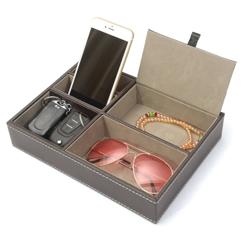 Men's Valet Tray Desktop PU Le - огляд і ціна Valet Tray Nightstand Organizer Leather