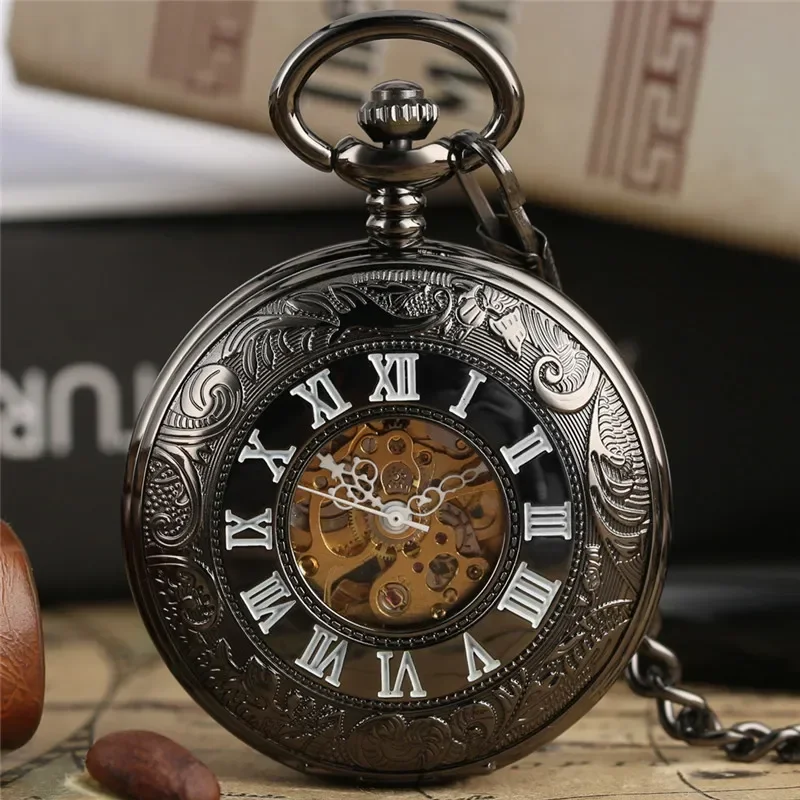 Antique Carved Roman Numeral P - огляд і ціна Pocket Watch Mechanical Skeleton Vintage