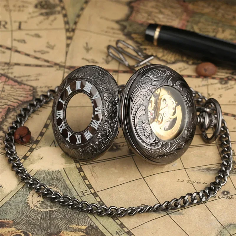 Antique Carved Roman Numeral P - огляд і ціна Pocket Watch Mechanical Skeleton Vintage