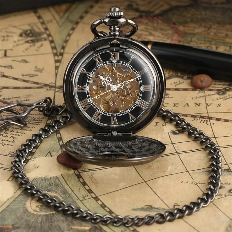 Antique Carved Roman Numeral P - огляд і ціна Pocket Watch Mechanical Skeleton Vintage