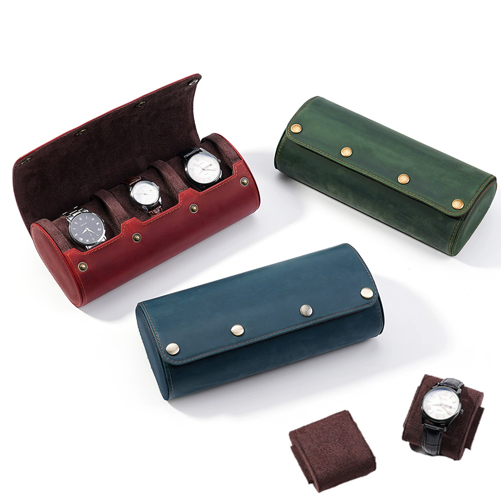 CONTACT FAMILY Vintage Genuine - огляд і ціна Watch Travel Roll Case 3 Slots Leather