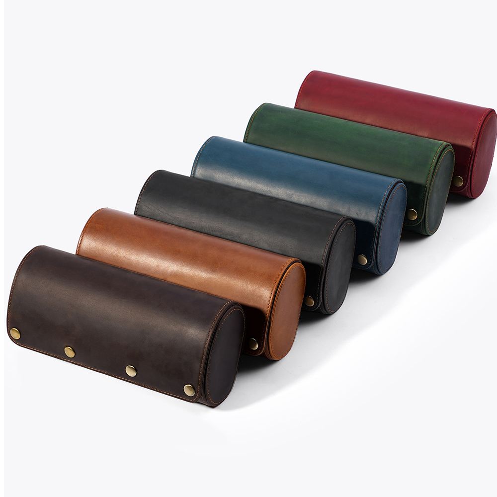 CONTACT FAMILY Vintage Genuine - огляд і ціна Watch Travel Roll Case 3 Slots Leather