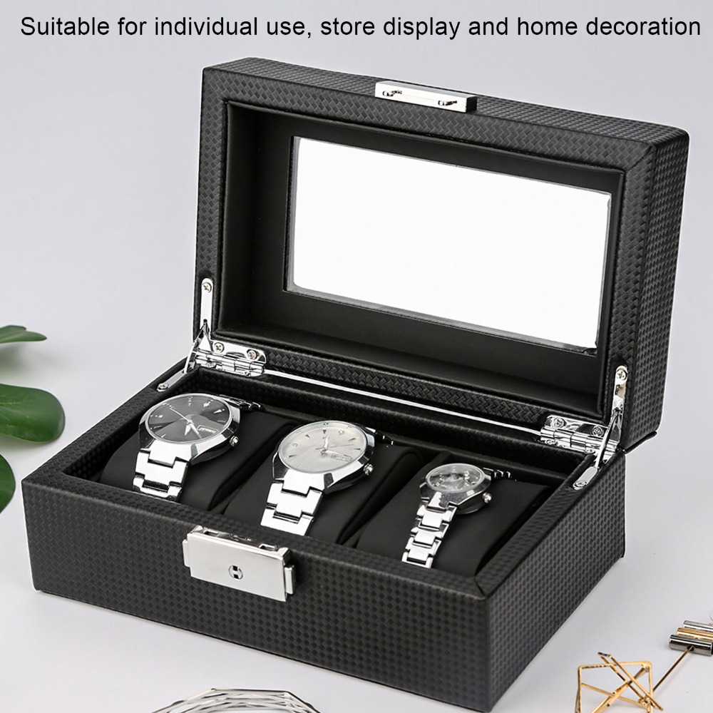 Protective Carbon Fiber Watch  - огляд і ціна Watch Display Storage Box Carbon Fiber