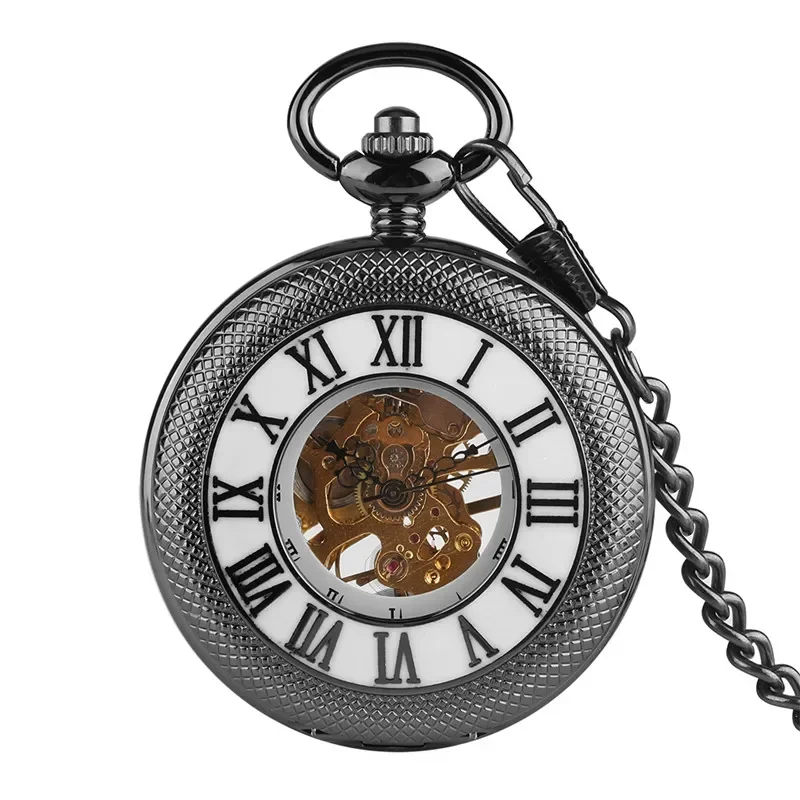 Vintage Black Half Hunter Men  - огляд і ціна Pocket Watch Mechanical Skeleton Vintage