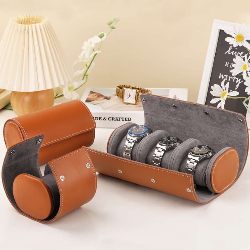 Watch Roll Storage Box Mechani - огляд і ціна Watch Travel Roll Case 3 Slots Leather