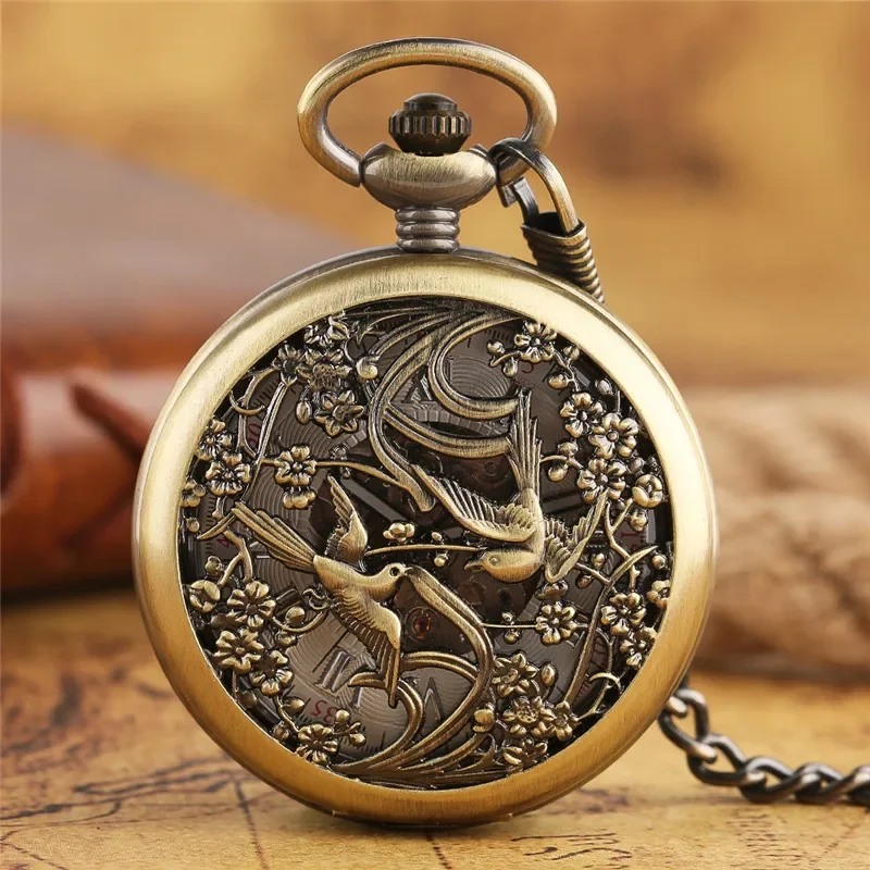 Vintage Hollow Out Magpie Pock - огляд і ціна Pocket Watch Mechanical Skeleton Vintage