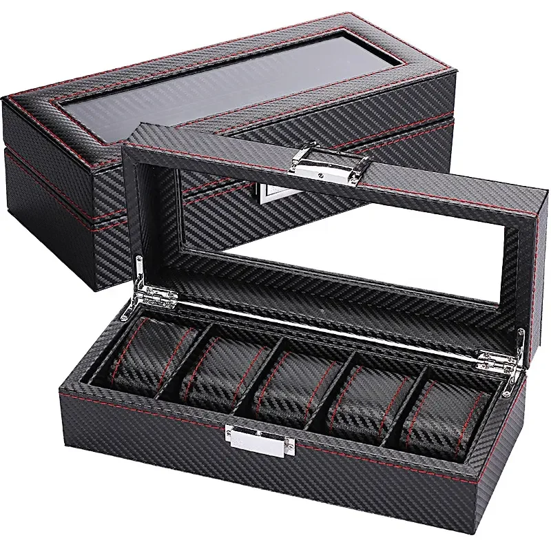KSGM Fashion Style 5/6/10/12 P - огляд і ціна Watch Display Storage Box Carbon Fiber