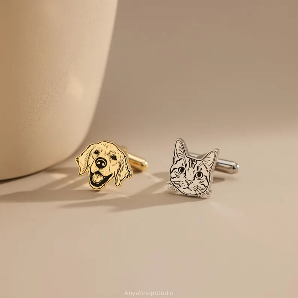 Custom Pet Portrait Cufflinks  - огляд і ціна Cufflinks Men Stainless Steel Luxury