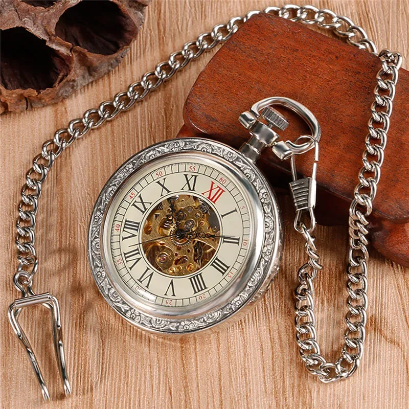 Vintage Men Women Skeleton Han - огляд і ціна Pocket Watch Mechanical Skeleton Vintage