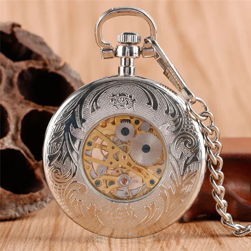 Vintage Men Women Skeleton Han - огляд і ціна Pocket Watch Mechanical Skeleton Vintage