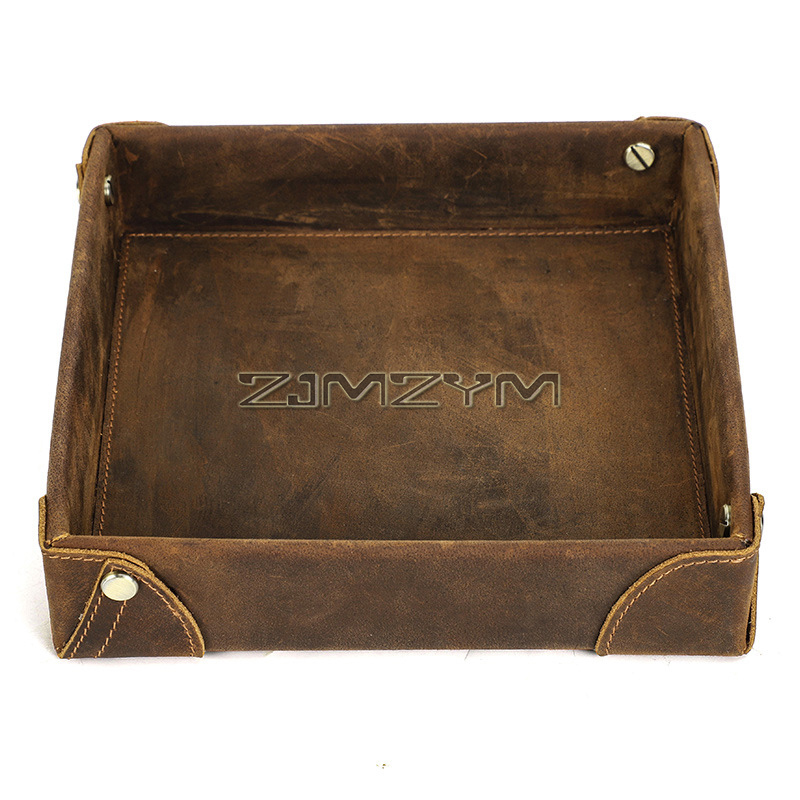 Valet Tray Desk Organizer, Lea - огляд і ціна Valet Tray Nightstand Organizer Leather