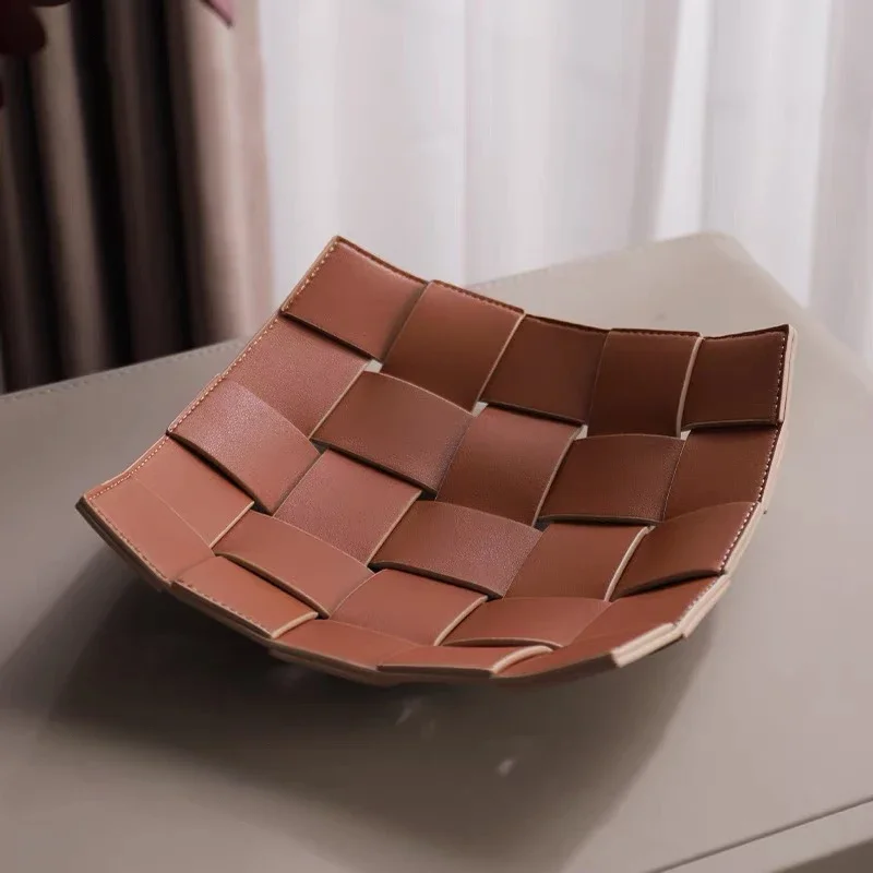Valet Tray PU Leather Key Bowl - огляд і ціна Valet Tray Nightstand Organizer Leather