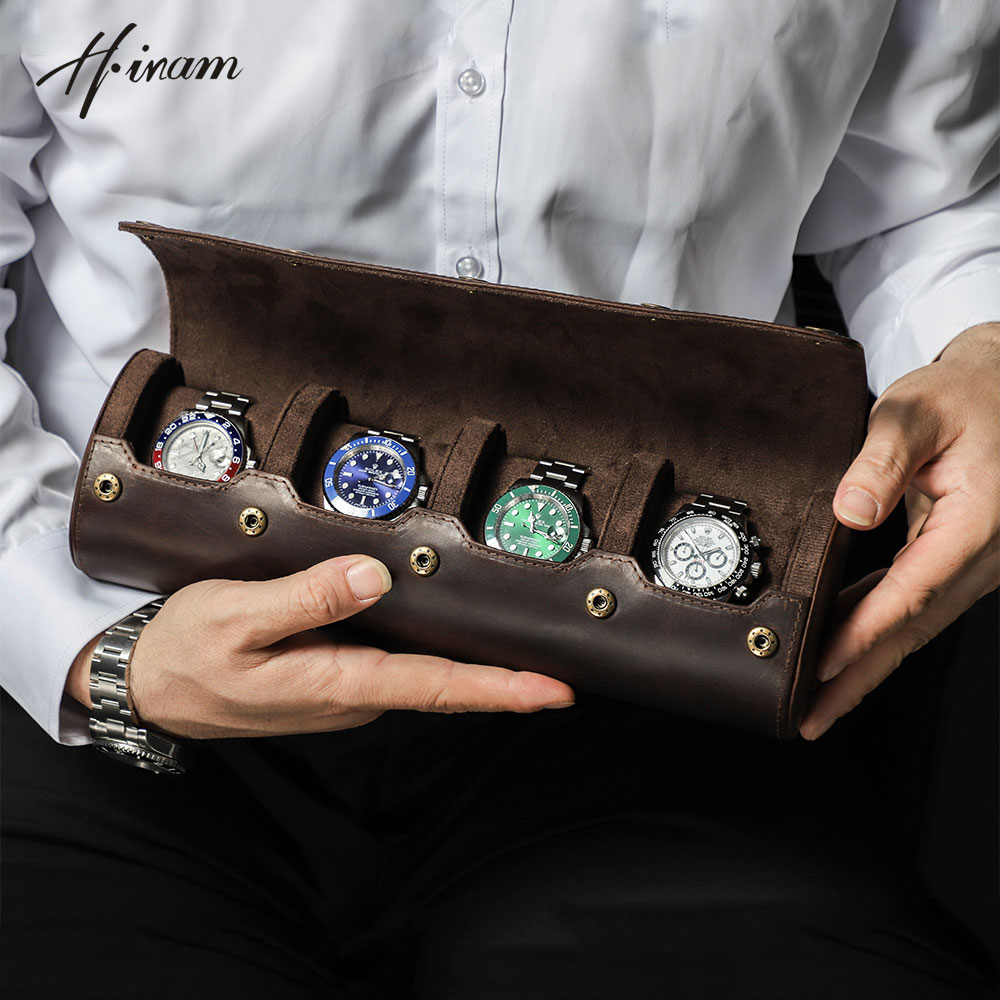 Vintage Genuine Leather 1/2/3/ - огляд і ціна Watch Travel Roll Case 3 Slots Leather