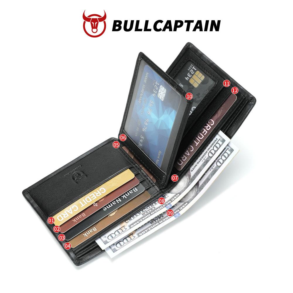 BULLCAPTAIN Slim Leather Walle - огляд і ціна Money Clip Minimalist Rfid Blocking