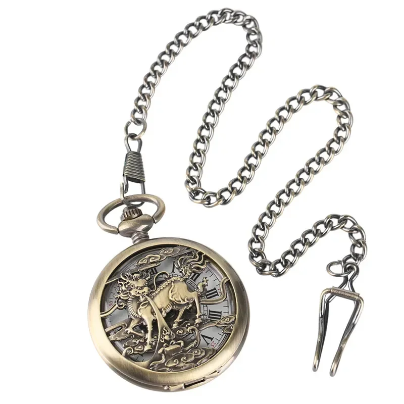 Retro Kylin Skeleton Men's Poc - огляд і ціна Pocket Watch Mechanical Skeleton Vintage