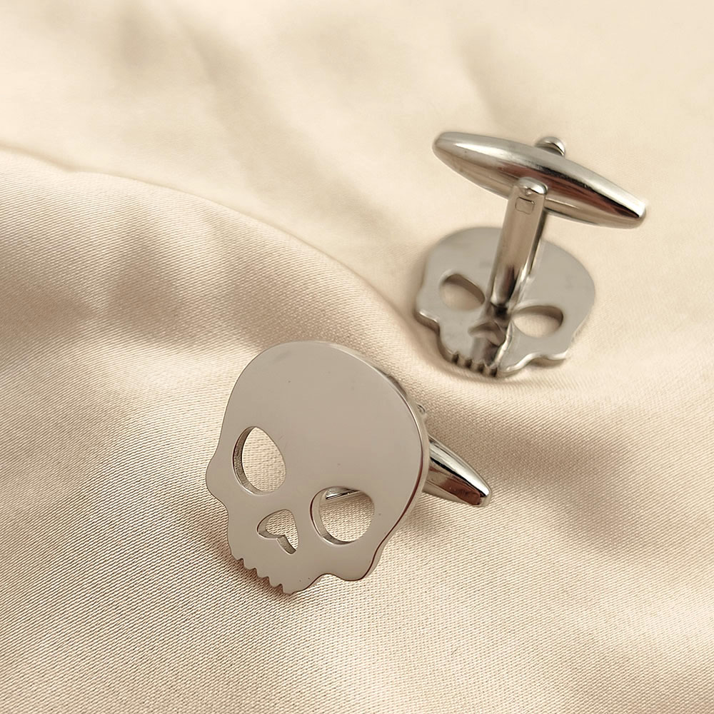 Halloween Skull 18k Gold-plate - огляд і ціна Cufflinks Men Stainless Steel Luxury