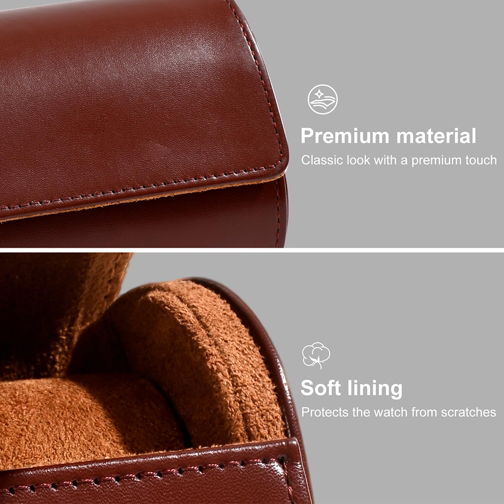 Luxury PU Leather Watch Case W - огляд і ціна Watch Travel Roll Case 3 Slots Leather