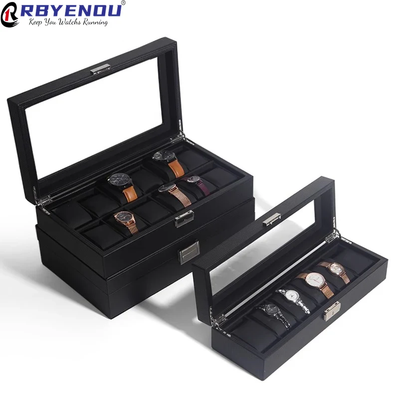 OEM Watch Case Storage Watches - огляд і ціна Watch Display Storage Box Carbon Fiber