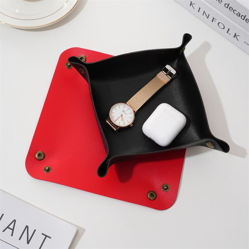 PU Valet Tray Foldable Storage - огляд і ціна Valet Tray Nightstand Organizer Leather