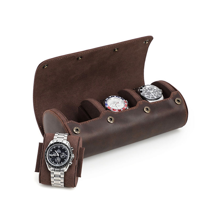 Genuine Cowhide Leather Watch  - огляд і ціна Watch Travel Roll Case 3 Slots Leather