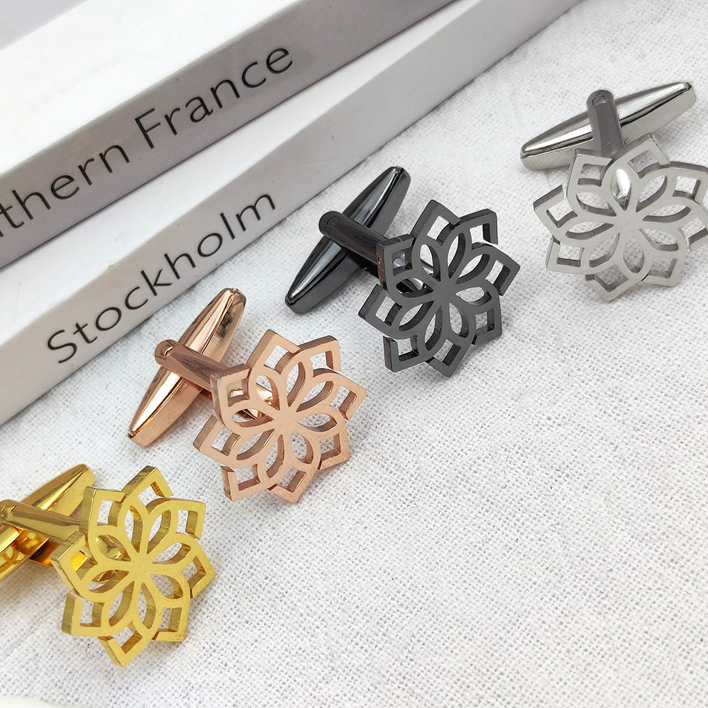 Luxury Cufflinks for Men Lotus - огляд і ціна Cufflinks Men Stainless Steel Luxury