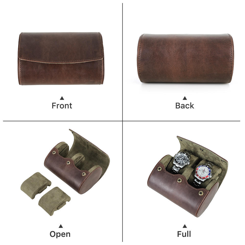 Vintage Genuine Leather Watch  - огляд і ціна Watch Travel Roll Case 3 Slots Leather