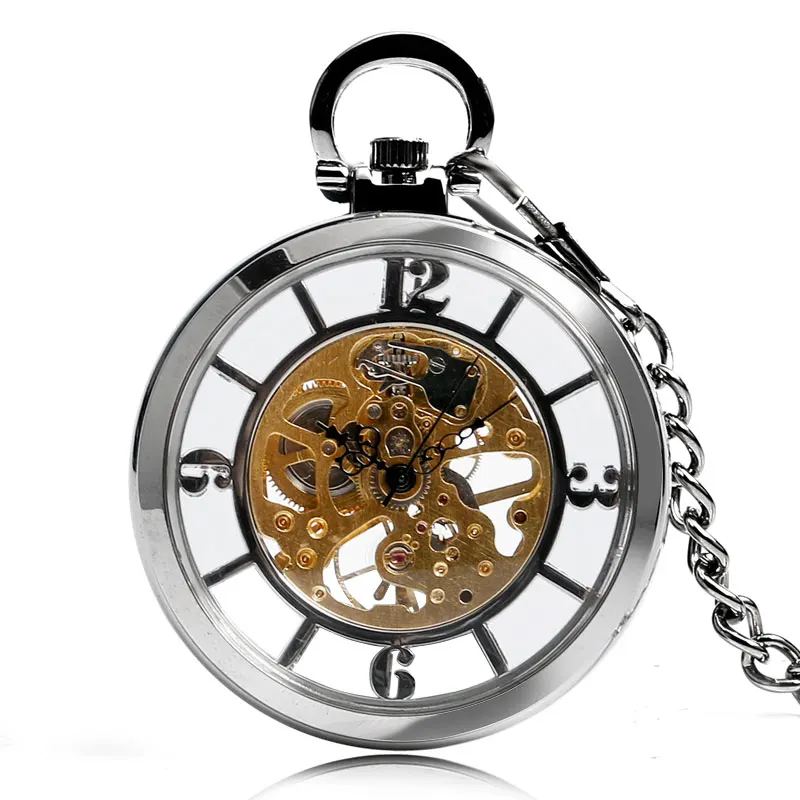 Transparent Hollow Hand Wind M - огляд і ціна Pocket Watch Mechanical Skeleton Vintage
