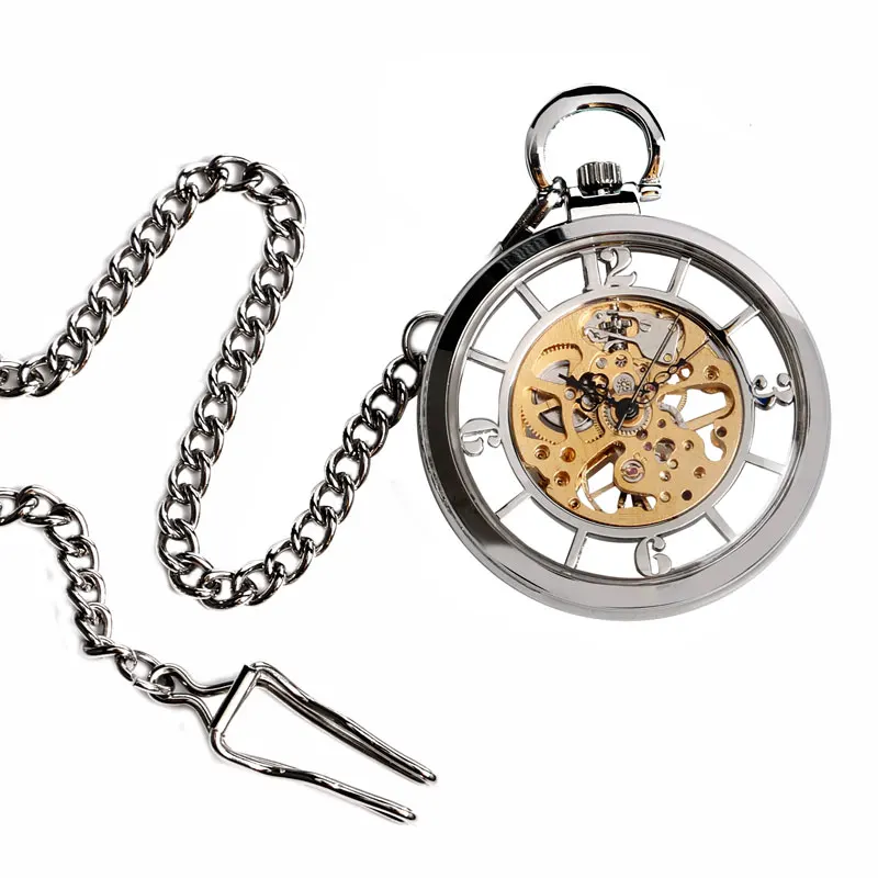 Transparent Hollow Hand Wind M - огляд і ціна Pocket Watch Mechanical Skeleton Vintage