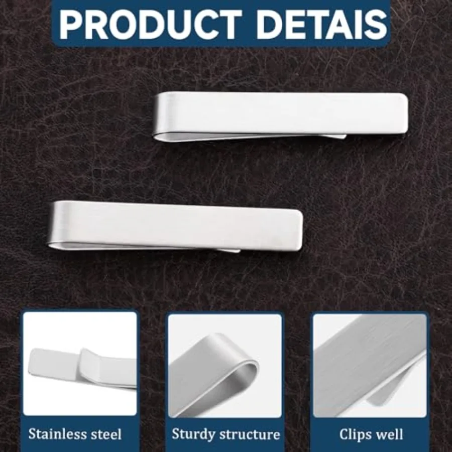 4 Pcs Stainless Steel Tie Clip - огляд і ціна Tie Clip Bar Set Stainless Steel