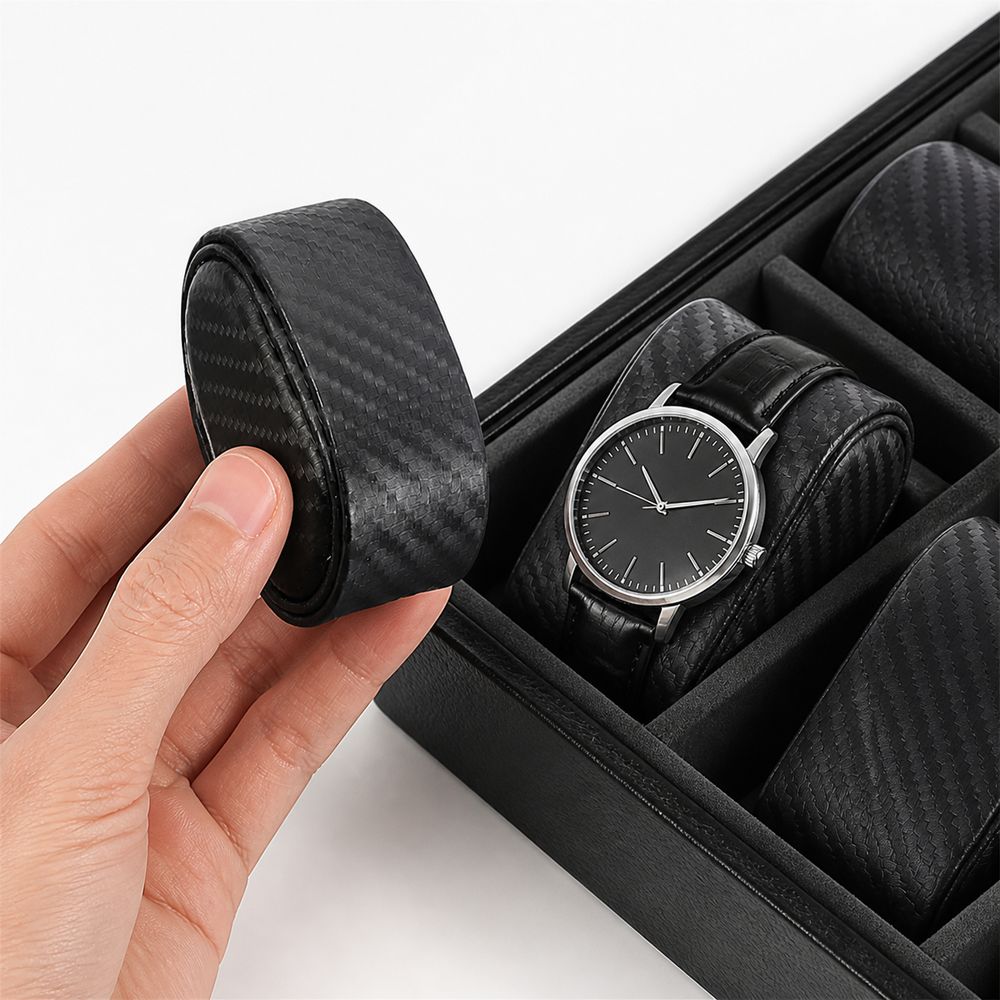 Carbon Fiber Texture Watch Dis - огляд і ціна Watch Display Storage Box Carbon Fiber