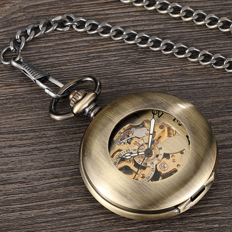 Vintage Bronze Skeleton Hand W - огляд і ціна Pocket Watch Mechanical Skeleton Vintage