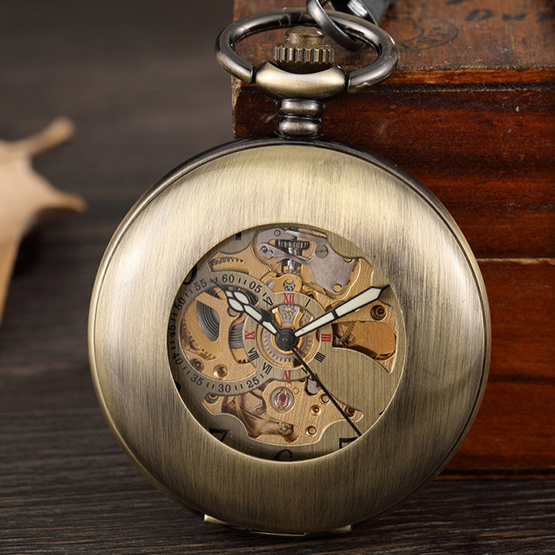 Vintage Bronze Skeleton Hand W - огляд і ціна Pocket Watch Mechanical Skeleton Vintage