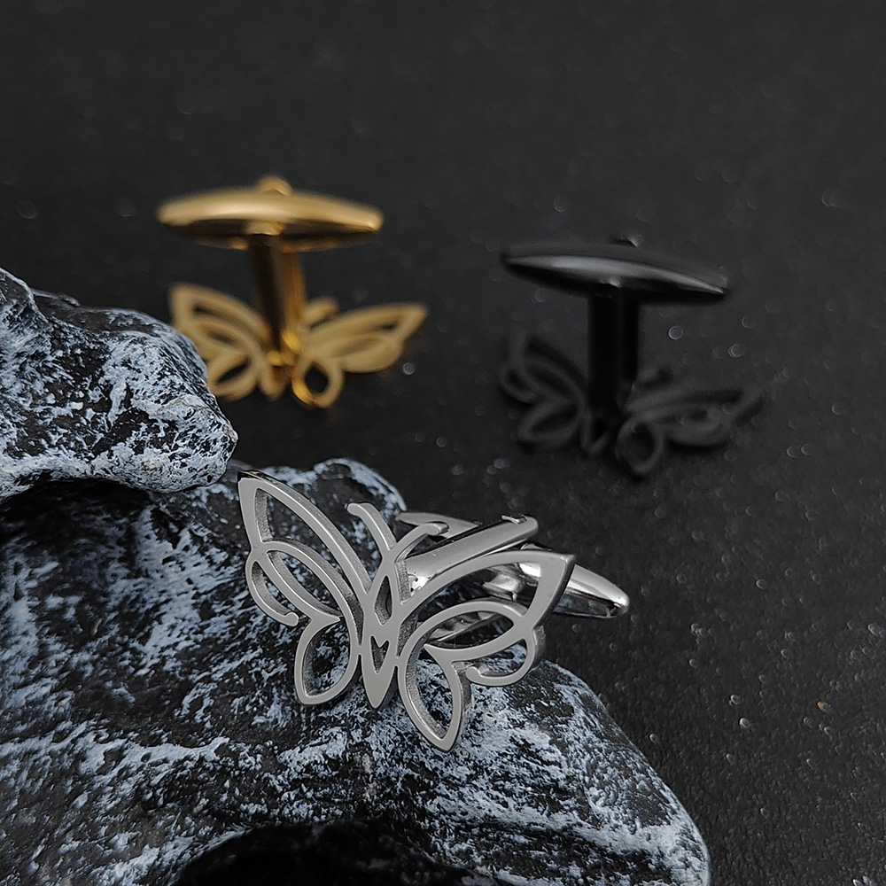Hollow Butterfly Cufflinks Tie - огляд і ціна Cufflinks Men Stainless Steel Luxury