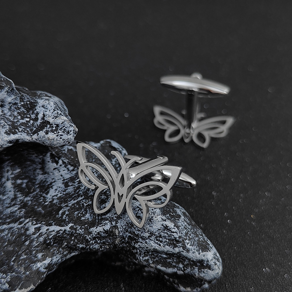 Hollow Butterfly Cufflinks Tie - огляд і ціна Cufflinks Men Stainless Steel Luxury