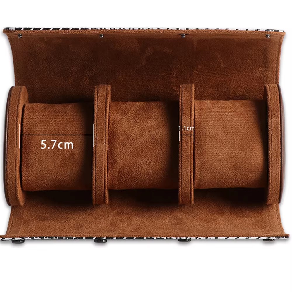 Watch Roll Travel Case-1/2/3 S - огляд і ціна Watch Travel Roll Case 3 Slots Leather