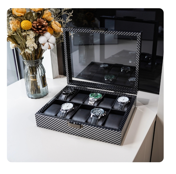 Virtorix Carbon Fiber Texture1 - огляд і ціна Watch Display Storage Box Carbon Fiber