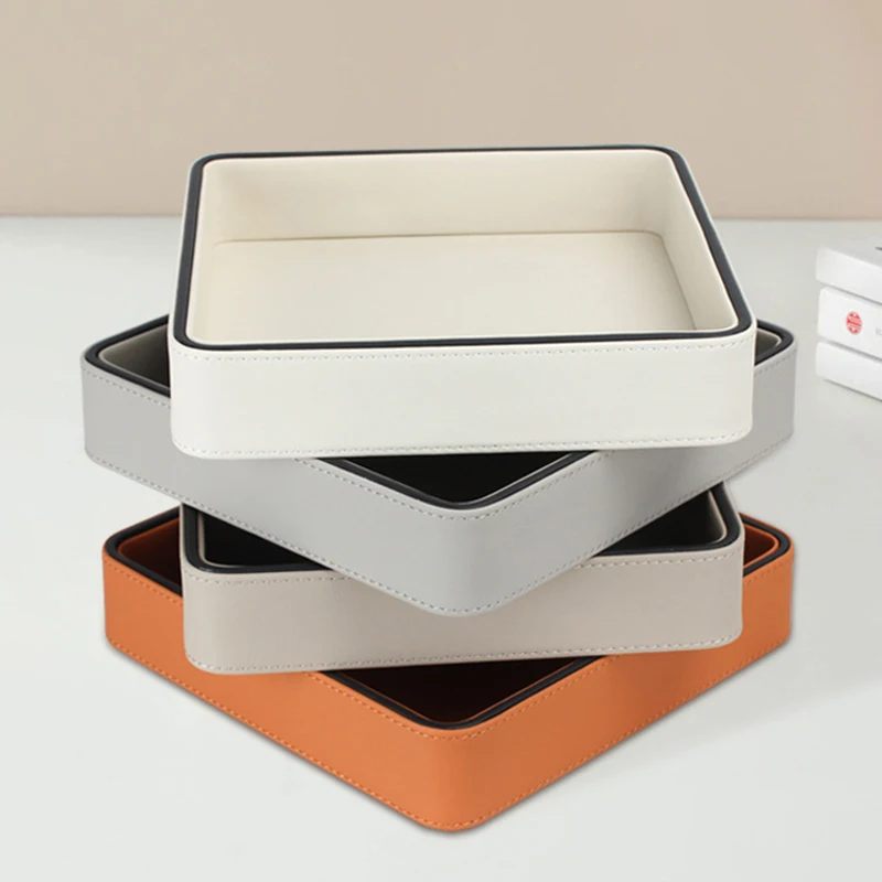 PU Leather Valet Tray Desktop  - огляд і ціна Valet Tray Nightstand Organizer Leather