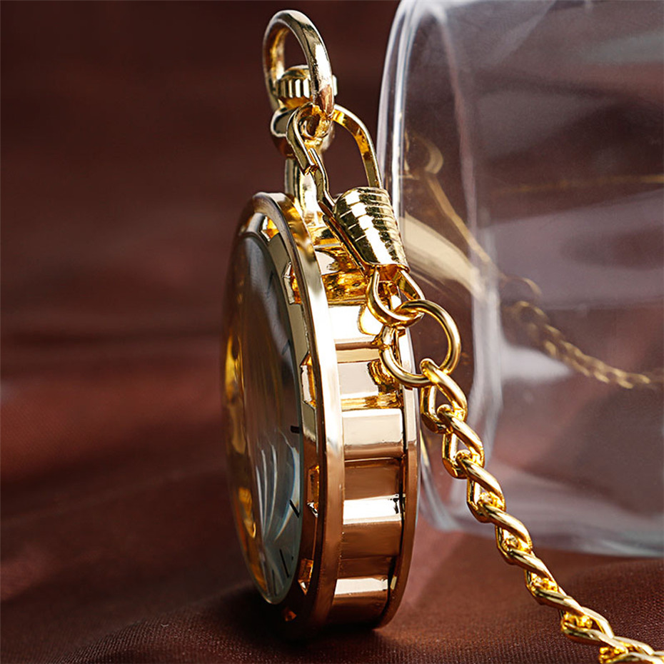 Transparent Open Face Hollow S - огляд і ціна Pocket Watch Mechanical Skeleton Vintage